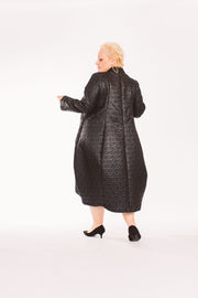 Faux Leather Black Dress/Coat