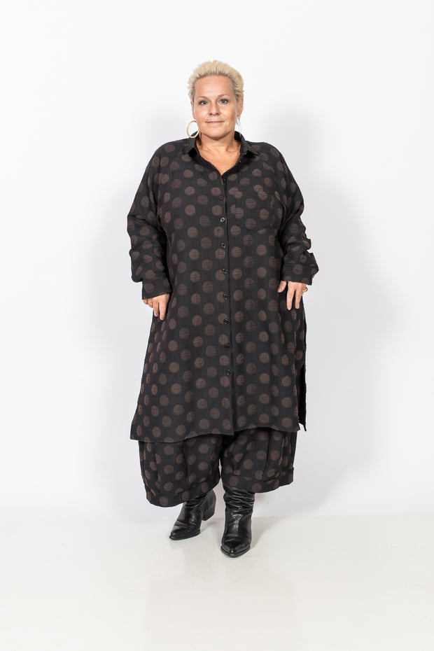 Brown Polka Dot Shirt Dress/Tunic Brown Polka Dot Shirt Dress/Tunic